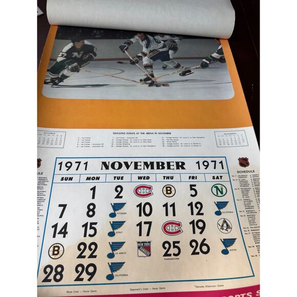 Vintage 1971-72 St. Louis Blues NHL Wall Calendar KMOX Radio Promo Hockey READ - Picture 4 of 13